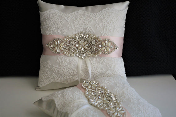 Wilton Wedding Day Pearl Embellished Ensemble Ring Bearer's Pillow & Guest  Book