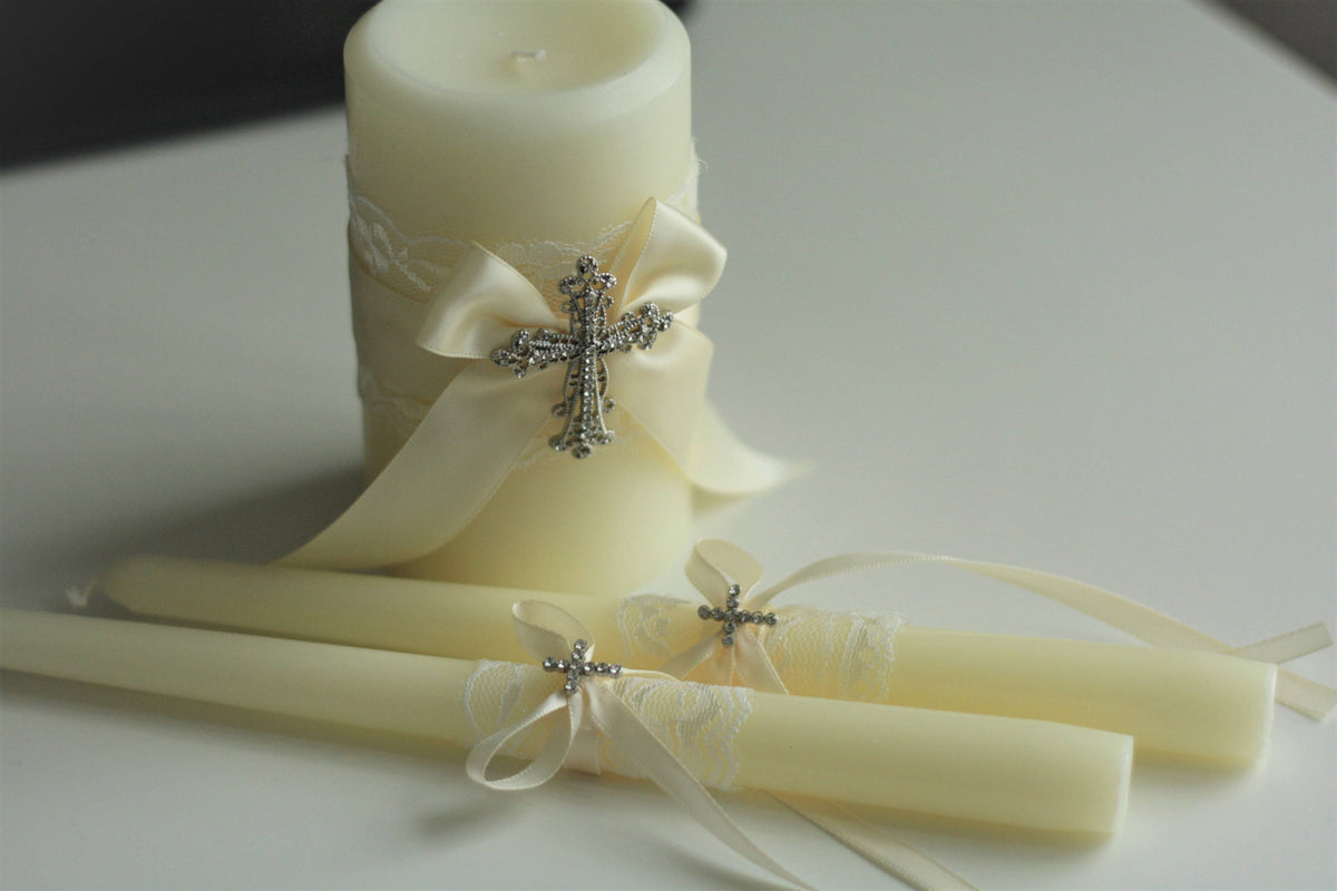 Wedding Candles Burgundy,Unity Wedding Candles with Lace for